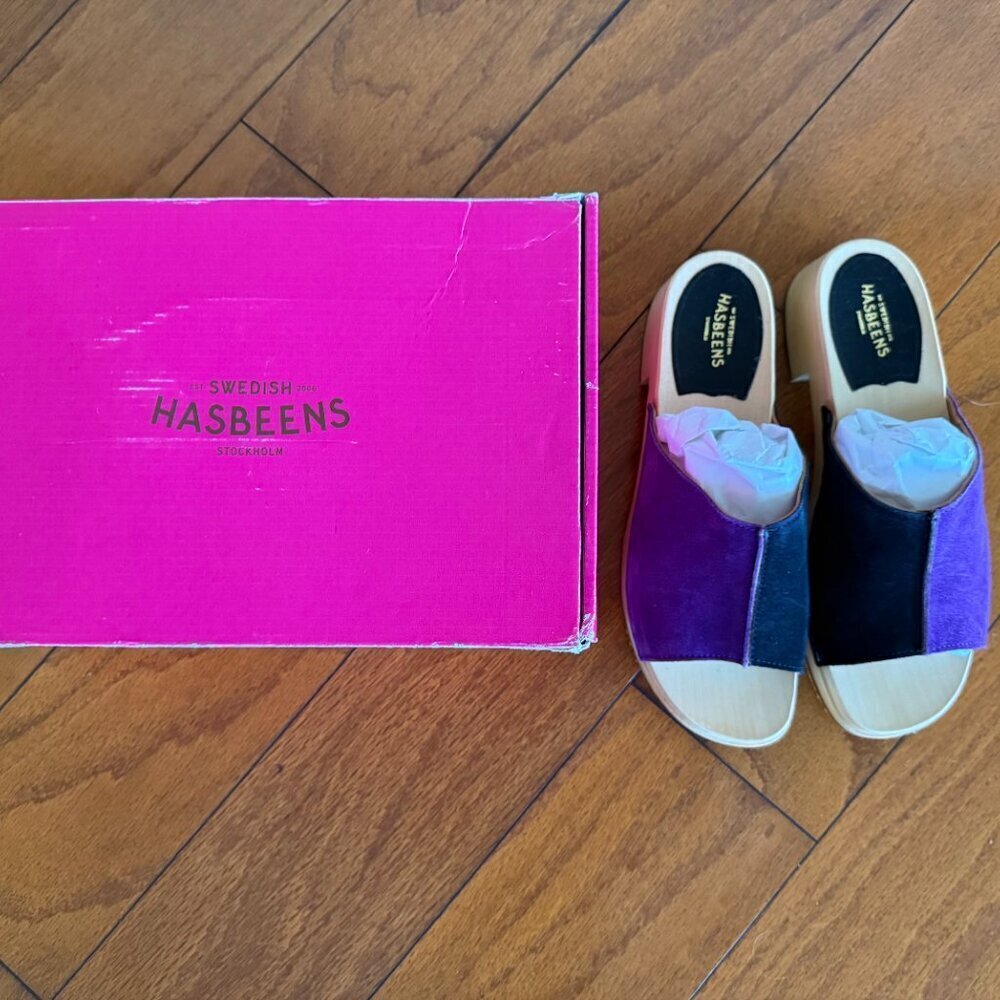 swedish hasbeens Combo Clog Color: Nero/Viola SAVE $150.00 - Picture 14 of 14
